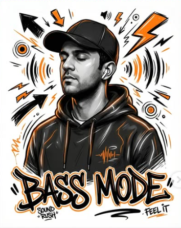 Modern Music Poster with Graffiti Doodles AI Image Prompt Original