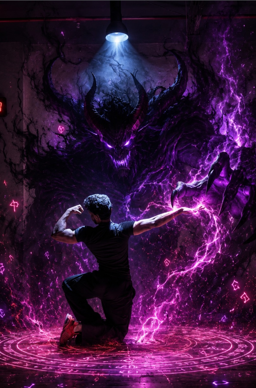Epic Dark Fantasy Demon Summoning Ritual Cinematic AI Art Prompt Original