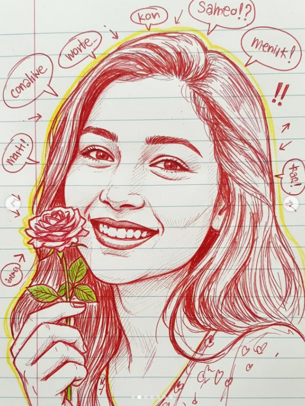 Hand-Drawn Doodle Notebook Portrait AI Image Prompt Original