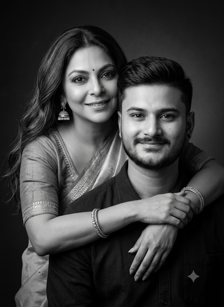 Ultra-Realistic Black and White Portrait of a Romantic Indian Couple Original
