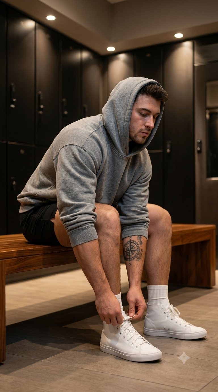Cinematic Luxury Gym Locker Room Preparation Portrait in 4K Original