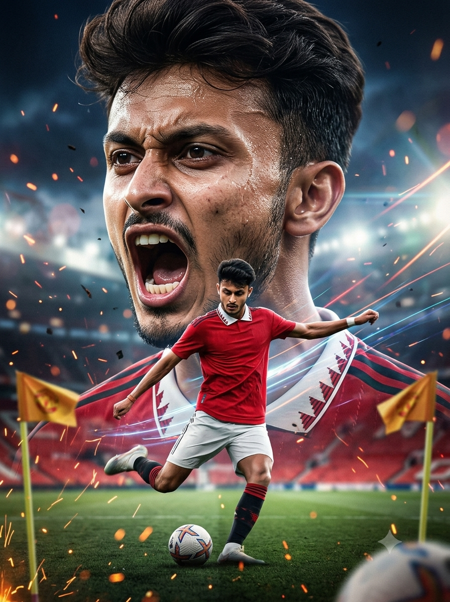 Ultra-Realistic Manchester United Cinematic Football Poster AI Image Prompt Original