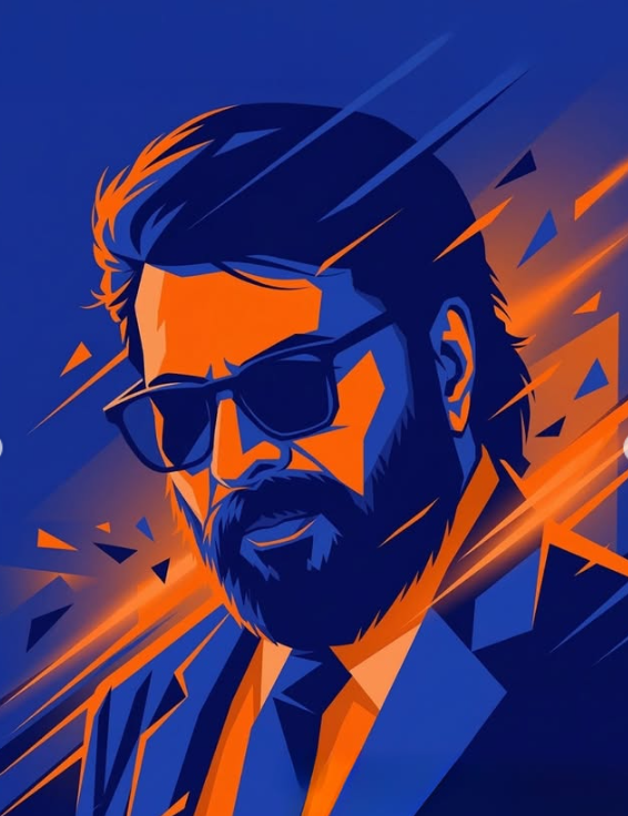 Bold Duotone Vector Portrait Poster with Dynamic Motion Graphics Original