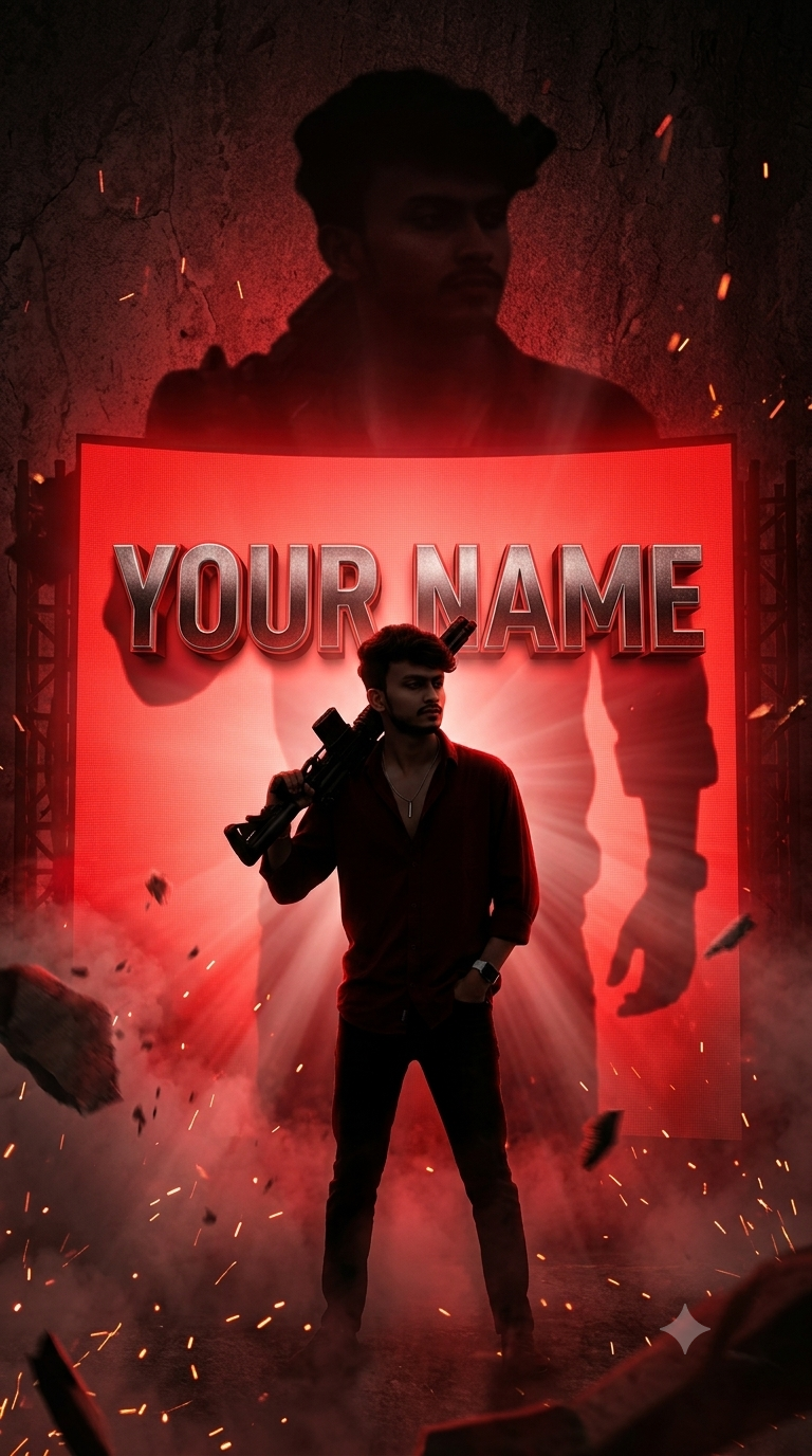 Cinematic Mass Hero Entry Name Poster AI Prompt | Dark Tamil Action Title Reveal Original