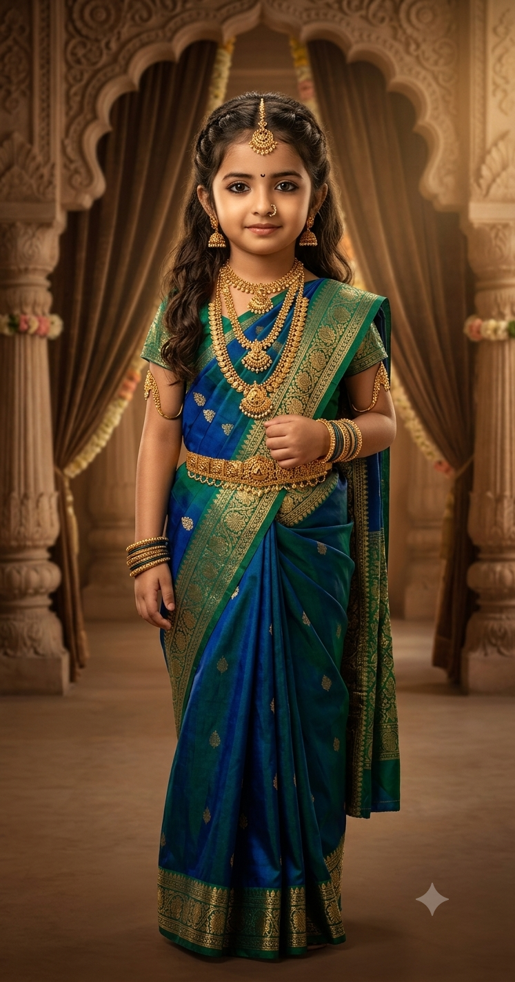 8K Ultra-Realistic South Indian Baby Girl Composite Portrait with Water Splash Effects Original