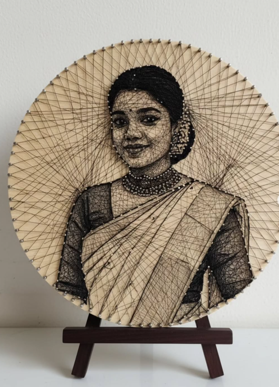 Realistic Circular String Art Portrait AI Image Prompt with Face Preservation Original