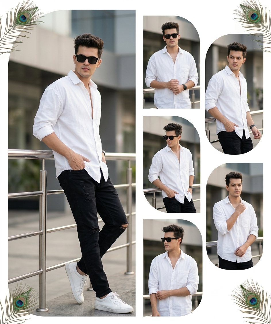 Ultra Realistic Outdoor Collage Portrait AI Image Prompt | Cinematic Fashion Style Original