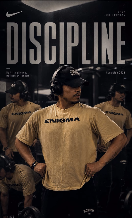 Luxury Cinematic Gym Mirror Selfie Editorial Poster AI Image Prompt | Nike x Vogue x Gymshark Style Original